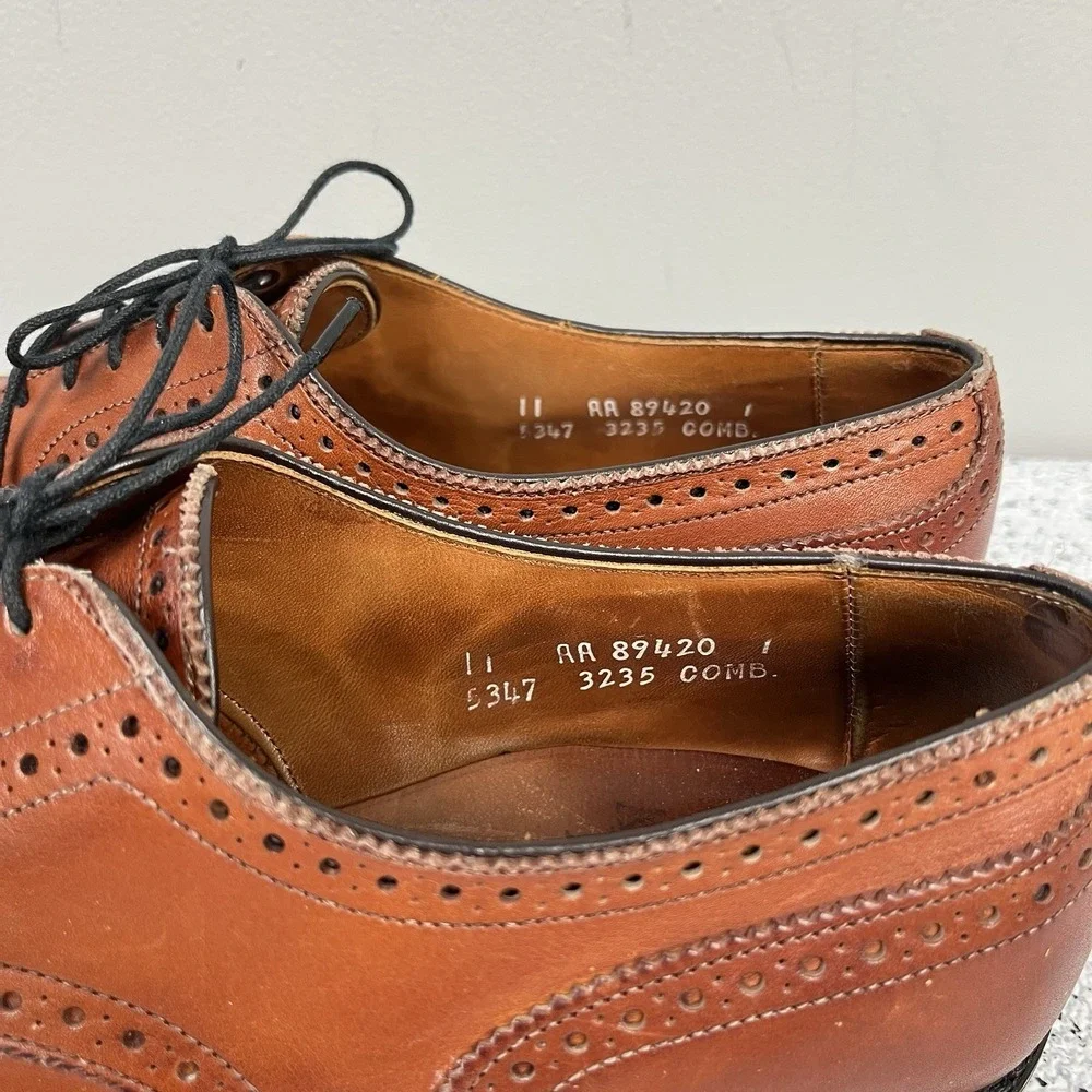 Allen Edmonds Sanford Dress Shoes Mens 11 AA Leather Oxford Cap Toe‎